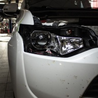 Mitsubishi Outlander установка линз Aozoom A3+ Bi-Led