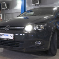 BI-LED линз в рефлекторную оптику Volkswagen Polo