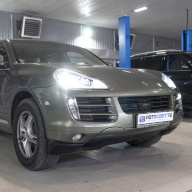 Тюнинг фар Порше, замена линз Porsche Cayenne на светодиодные BI-LED